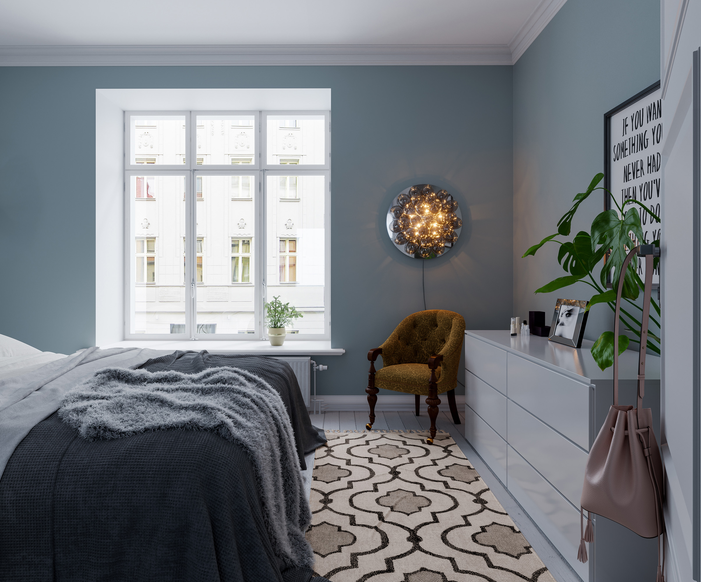 Gross Vägglampa Ø60cm Rökgrå