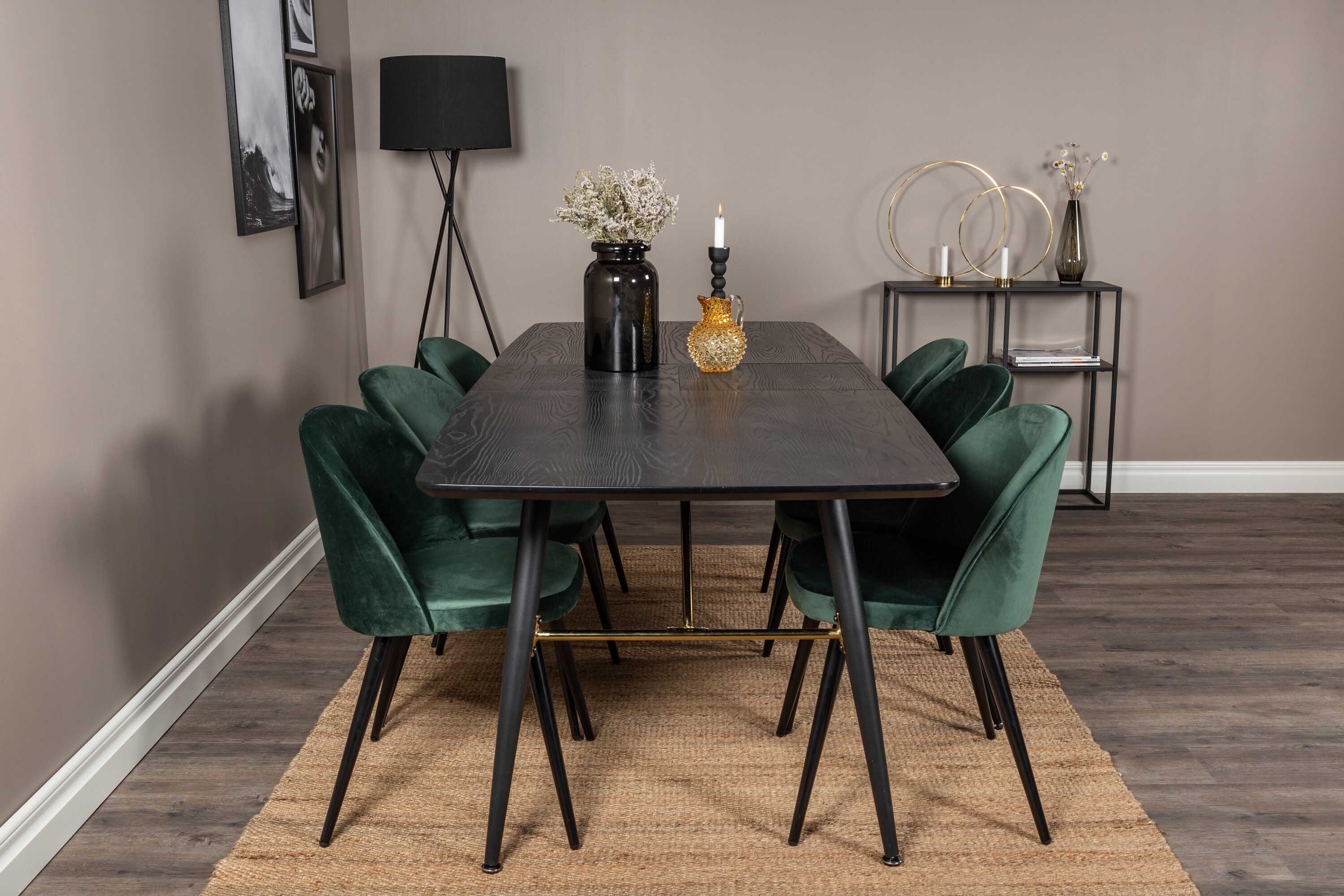 Black Veneer & Velvet matgrupp