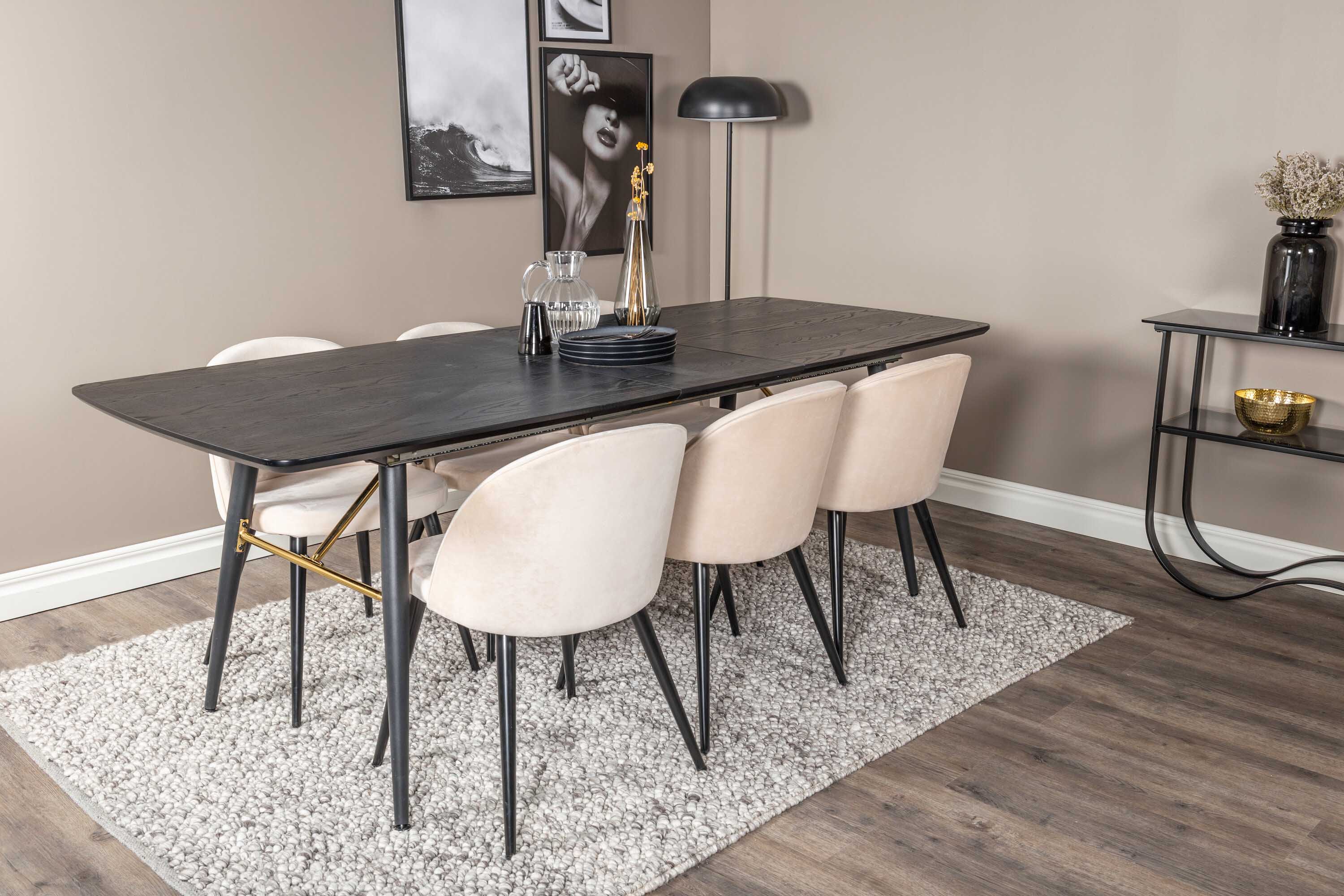 Black Veneer & Velvet ruokailuryhmä