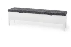 KLINTE bänk 160 cm vitlack med fårpäls