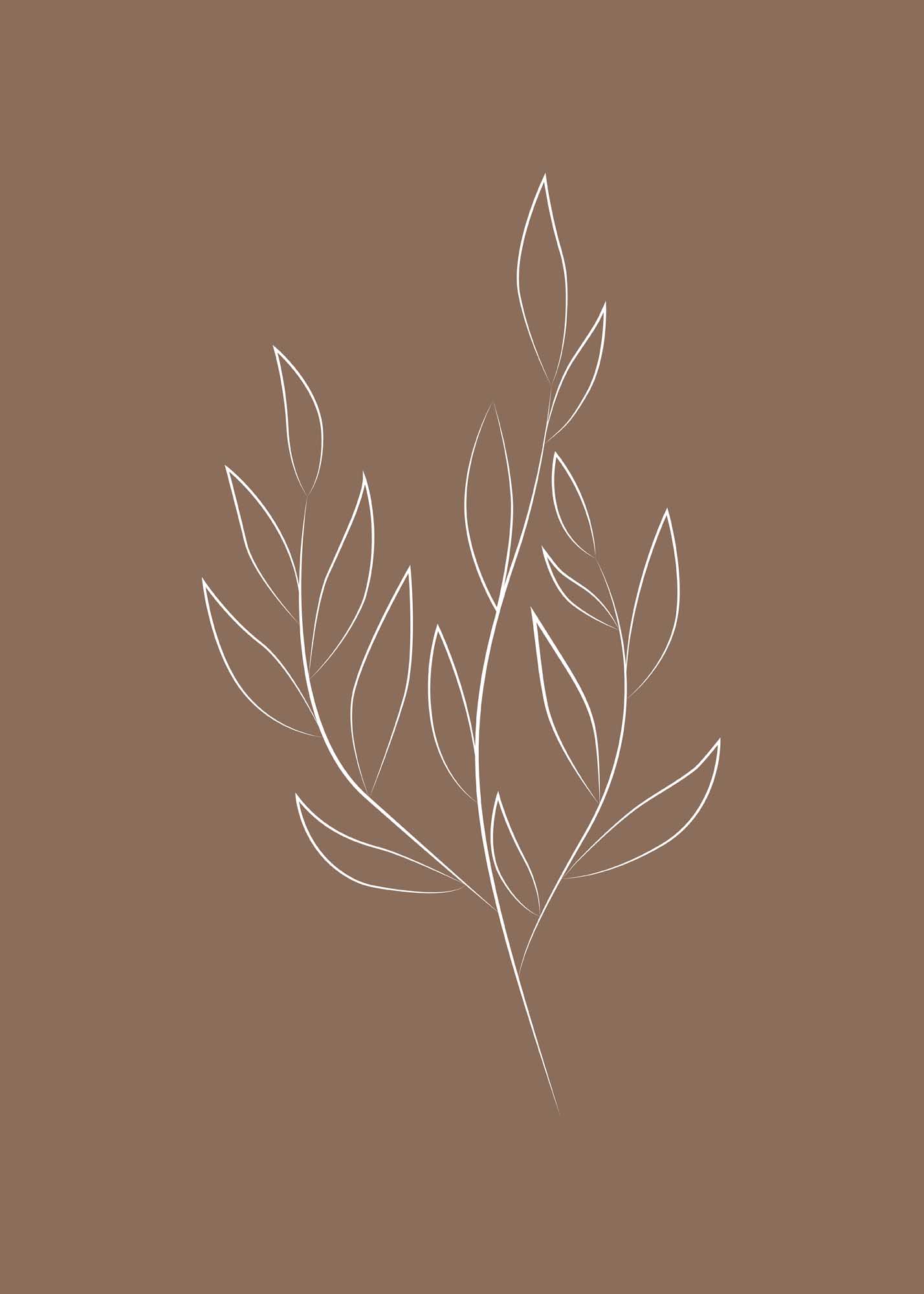 Drawed leaf poster