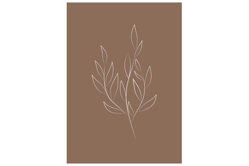 Drawed leaf poster