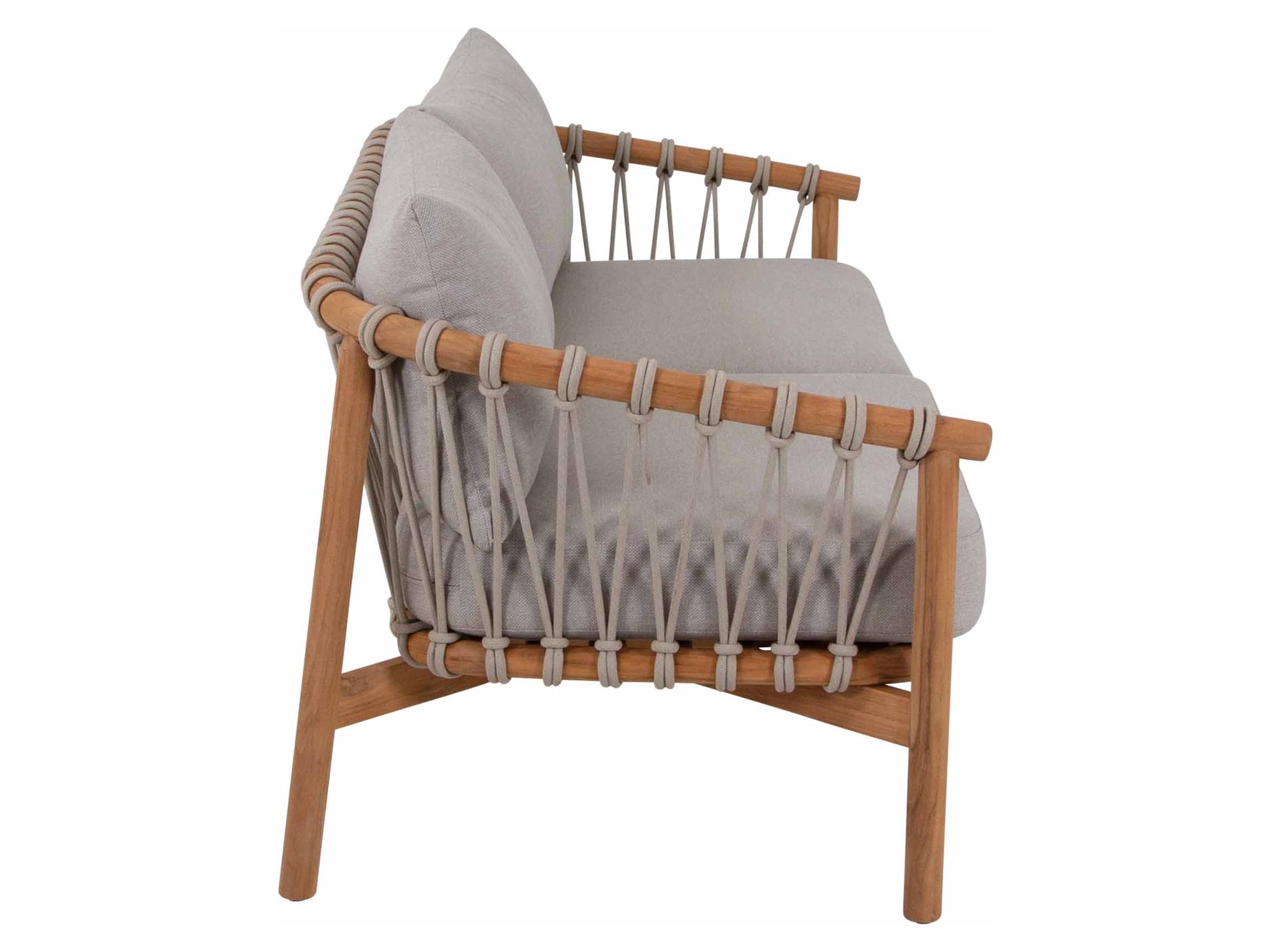 Alva soffgrupp Teak med beige dyna 3-sitssoffa, 2 st fåtöljer & bord 110x60 cm