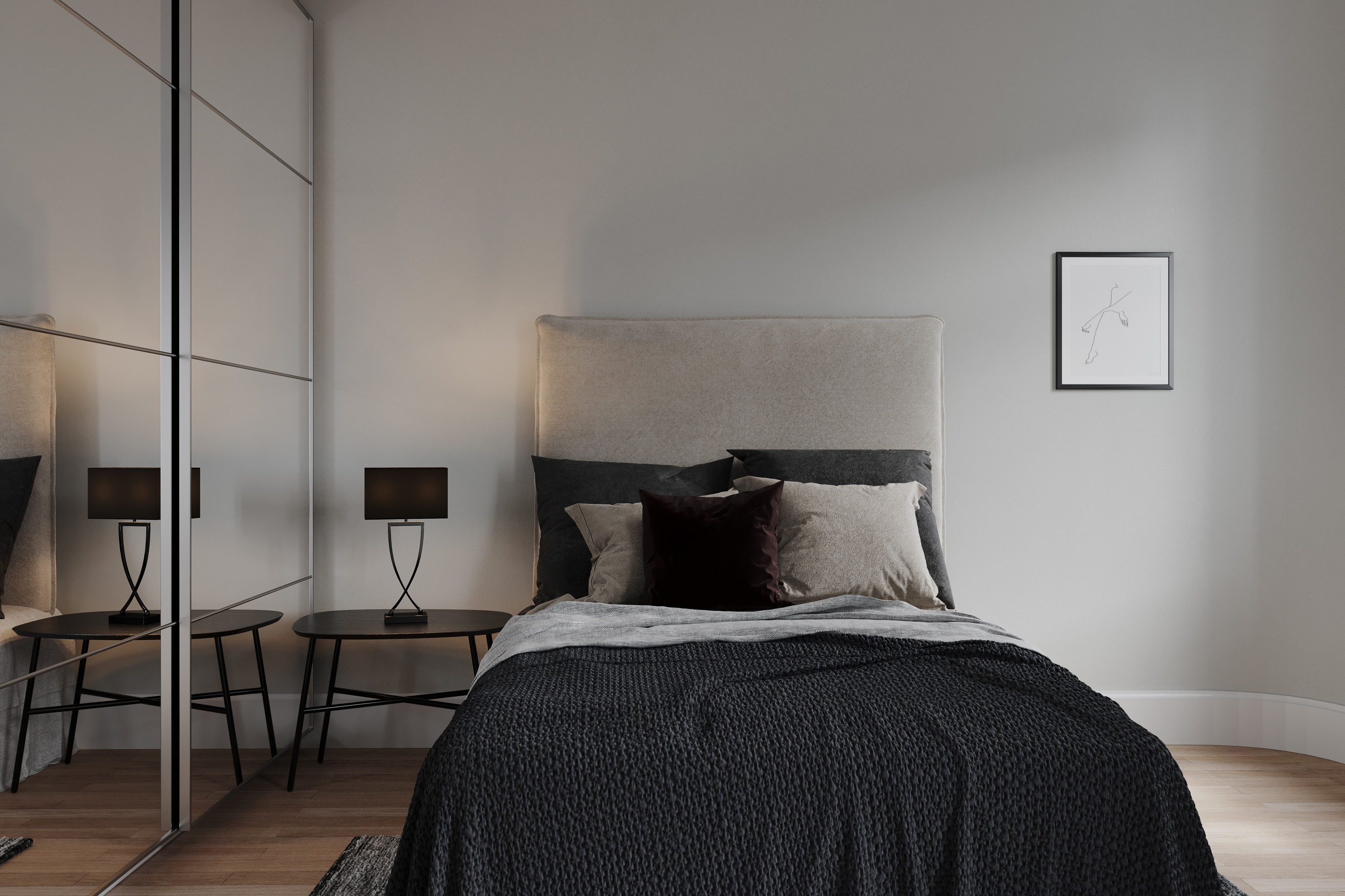 Omega bordlampa h52cm svartkrom