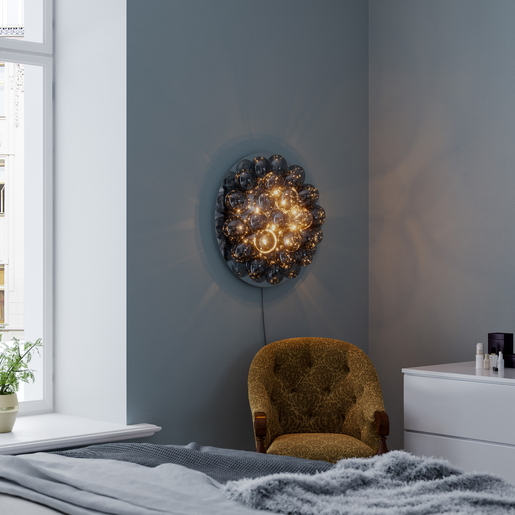 Gross Vägglampa Ø60cm Rökgrå