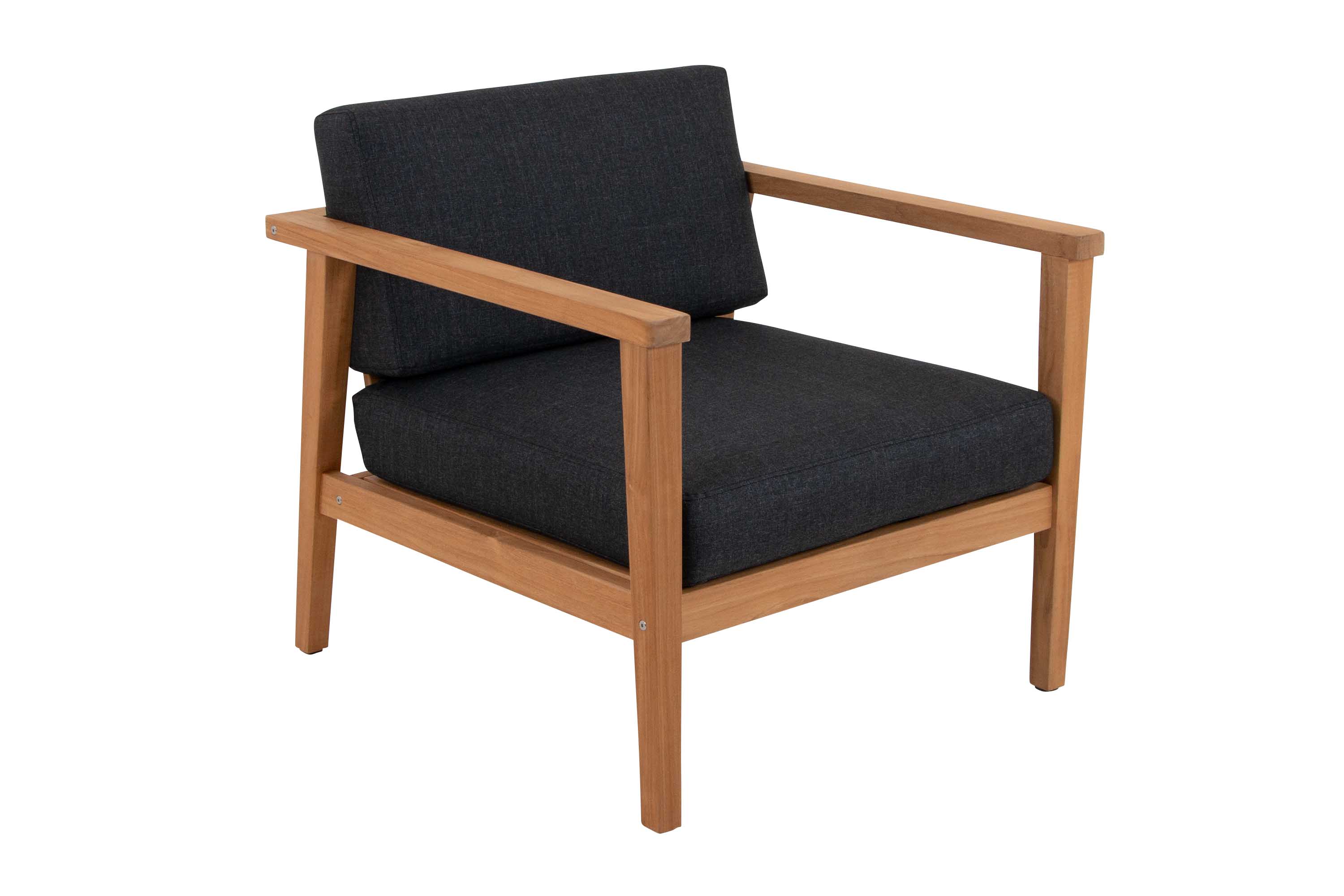 Seaford fåtölj Teak med grå dynor