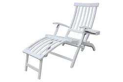 Lobby däckstol Vit inkl. bricka & regnskydd