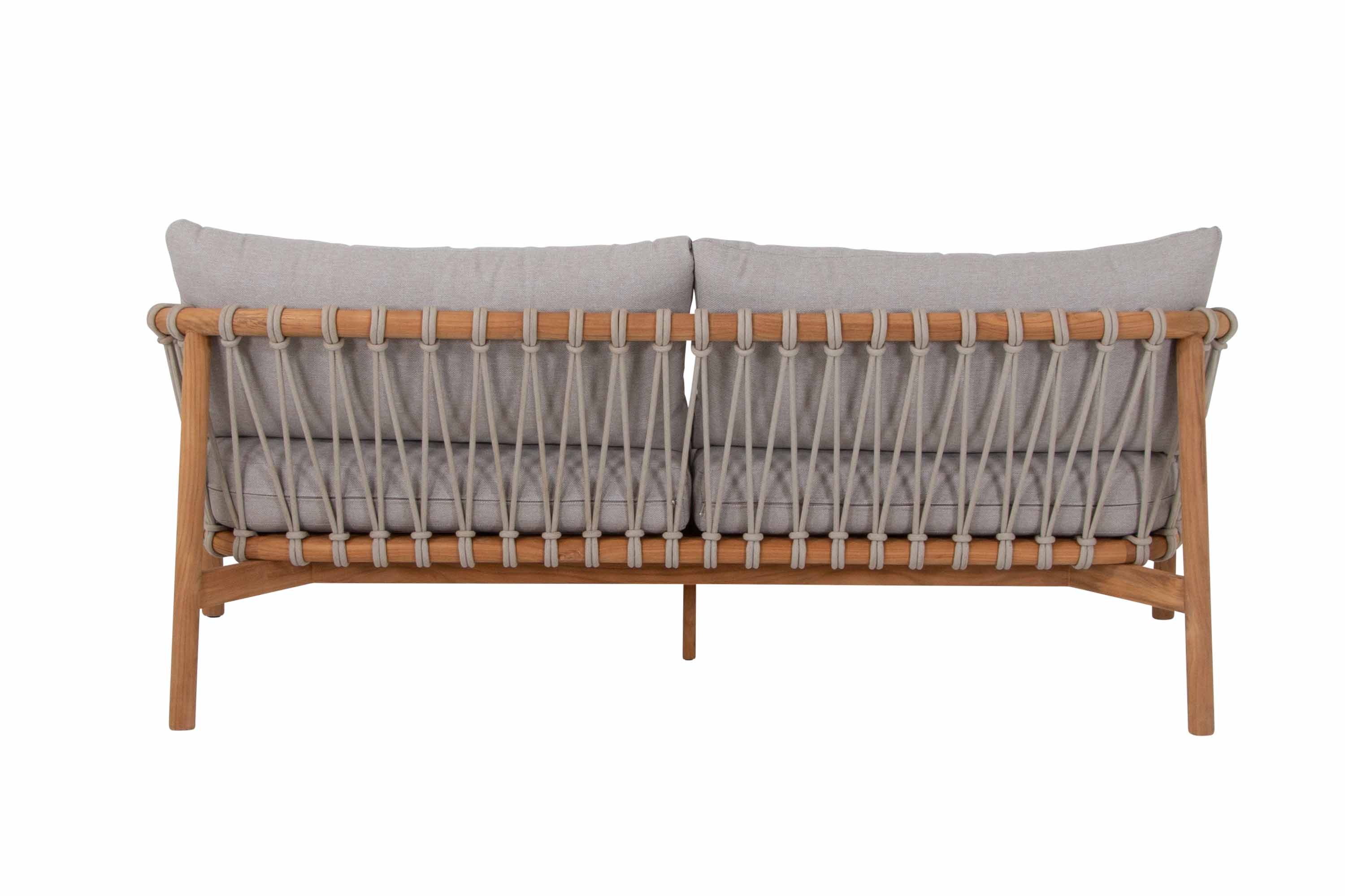Alva soffgrupp Teak med beige dyna 3-sitssoffa, 2 st fåtöljer & bord 110x60 cm