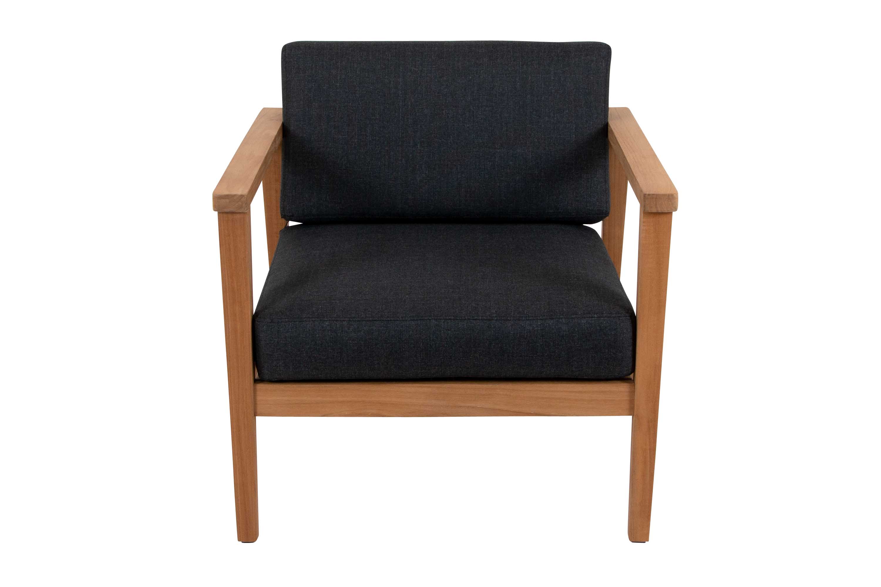 Seaford fåtölj Teak med grå dynor