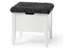 KLINTE bänk 45 cm vitlack med fårpäls