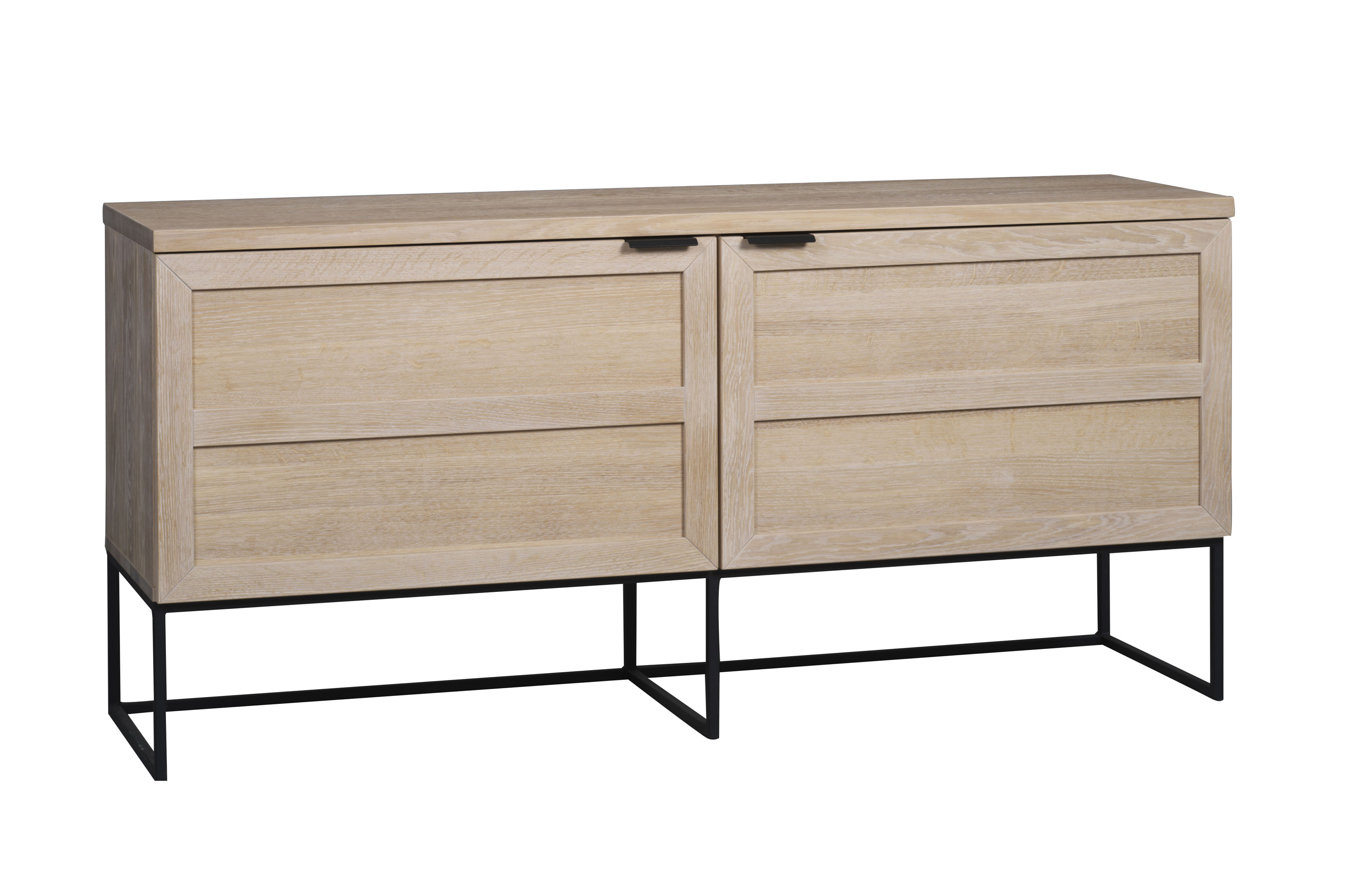 Everett sideboard 160 vitpigmenterad ek/svart
