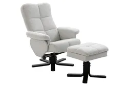 Sven hvilestol med fodskammel, grå