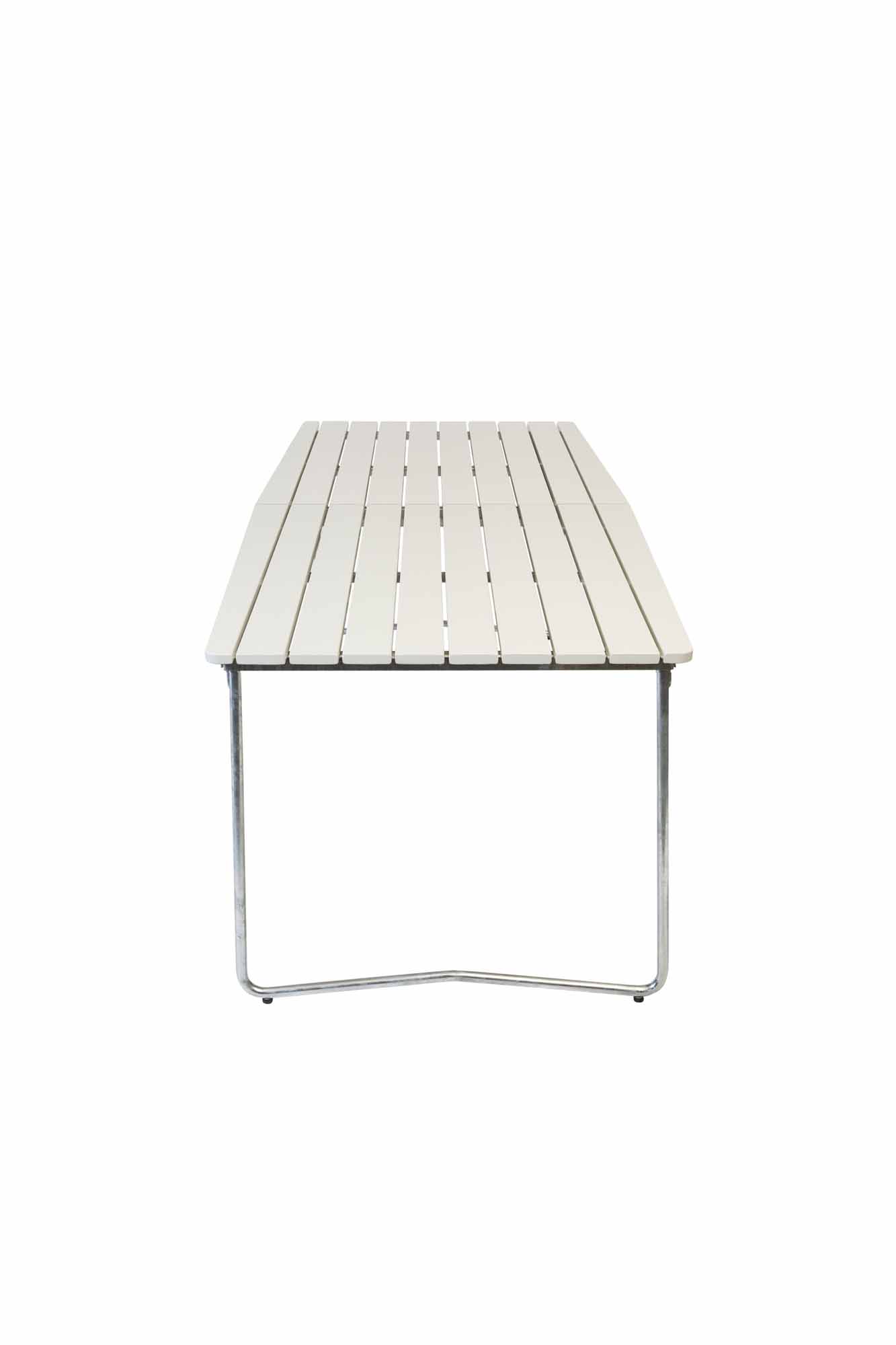 Table B31 230 - White lacquered oak with hot galvanized base