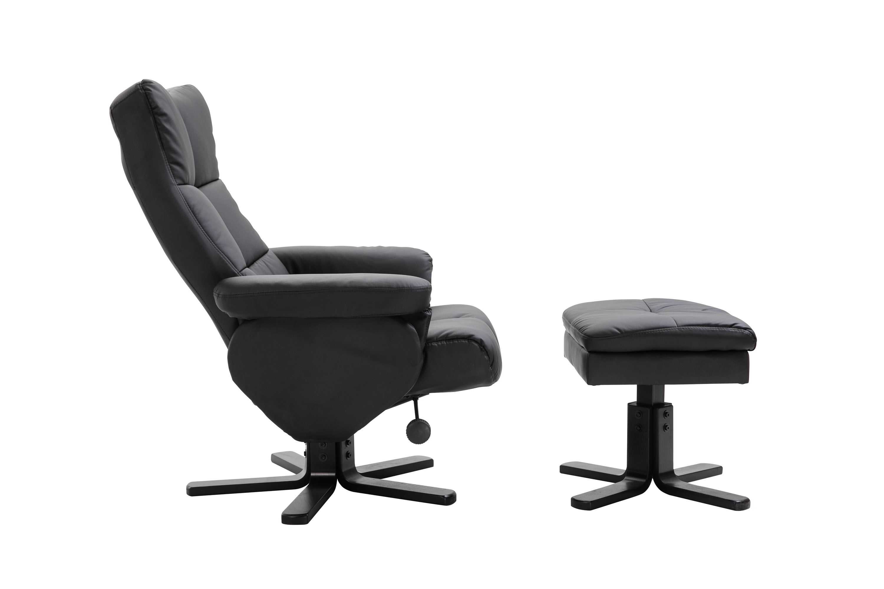 Sven hvilestol med fotskammel, svart