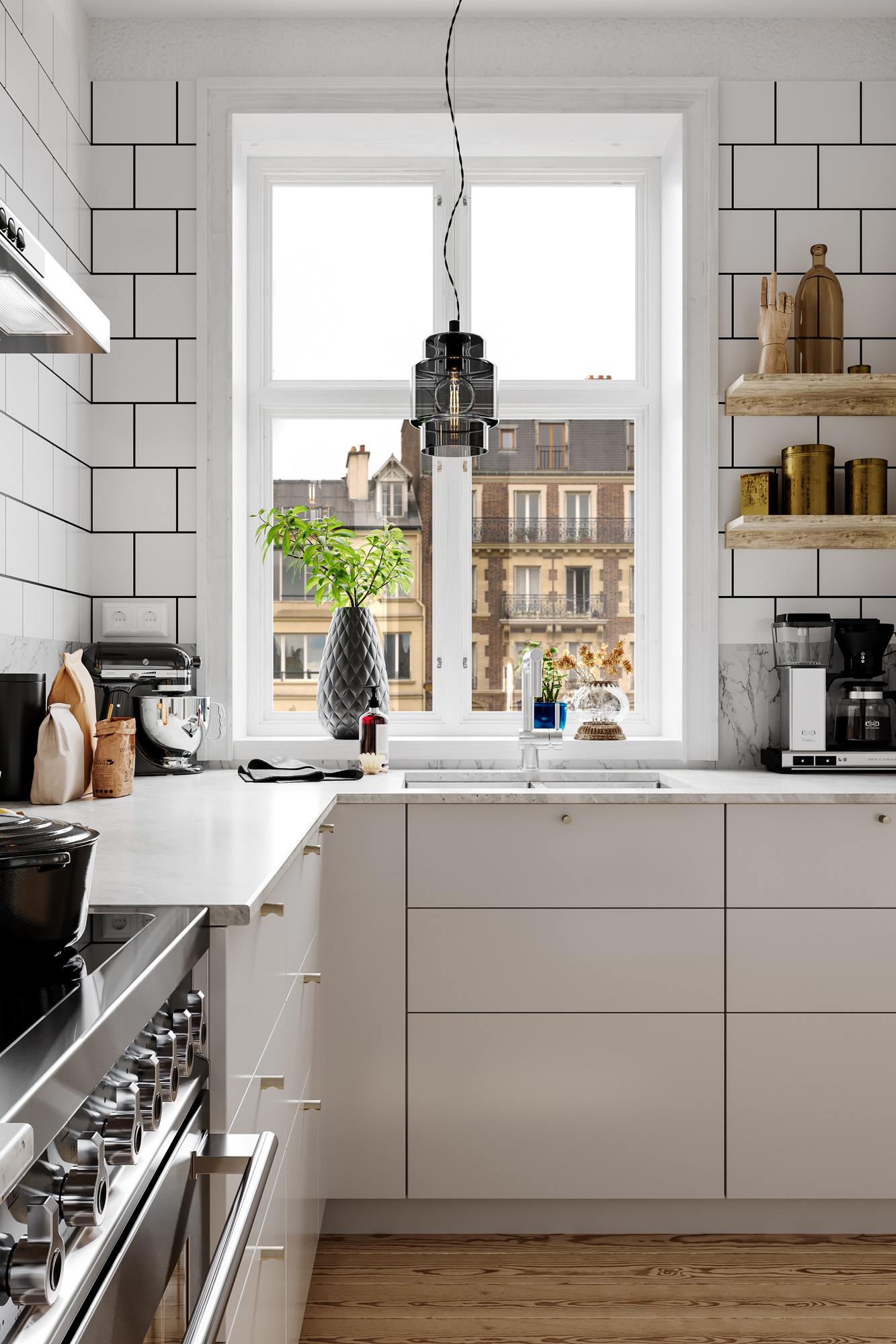 Ebbot taklampa 1-låg rökgrå