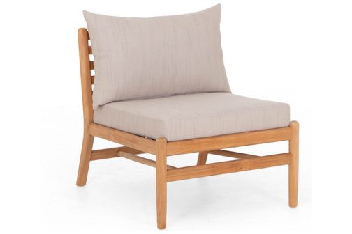 Hampton mittdel Teak med beige dyna 63 x 70 x 68 cm
