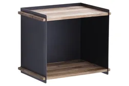 Box vegg teak & lava grå aluminium