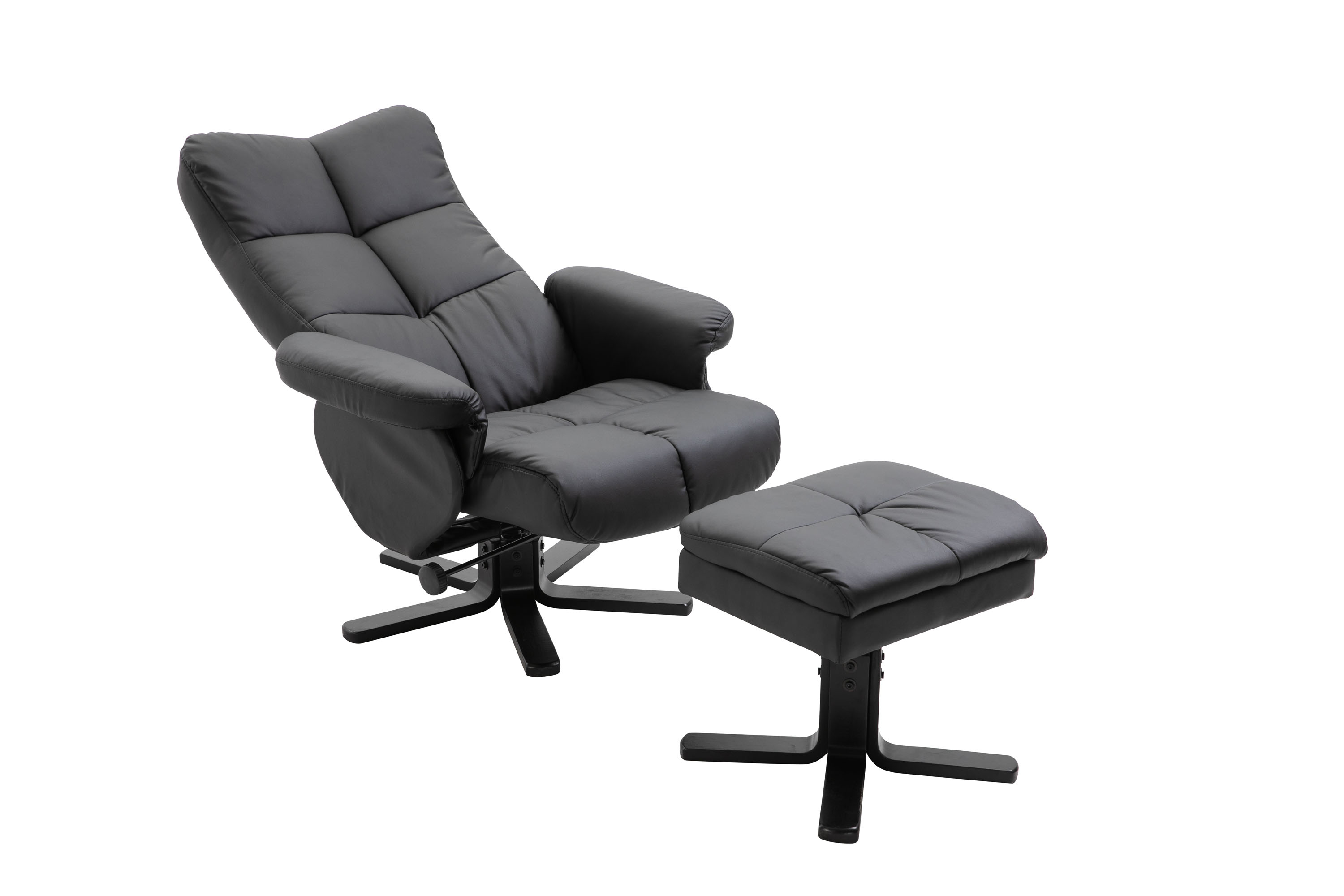 Sven hvilestol med fotskammel, svart