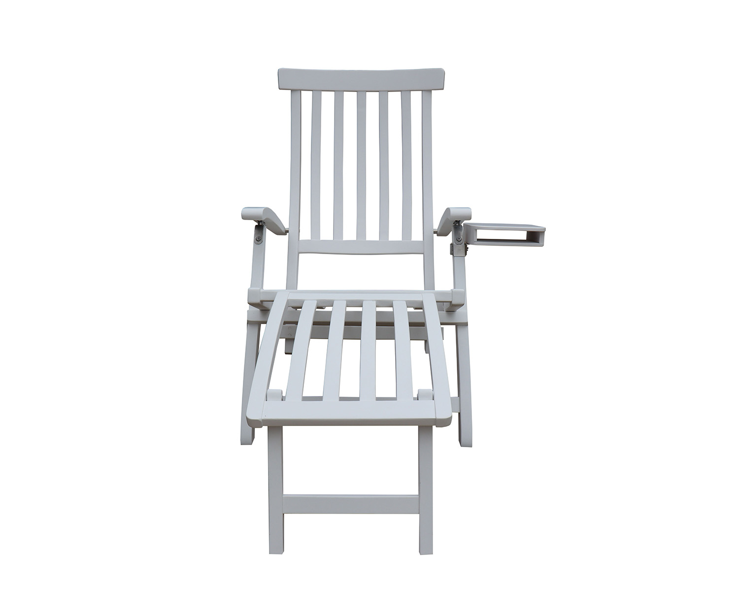 Lobby däckstol Vit inkl. bricka & regnskydd