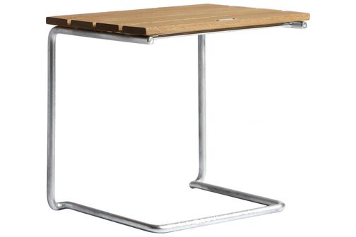 Footstool A3 - Oiled oak with hot galvanized base