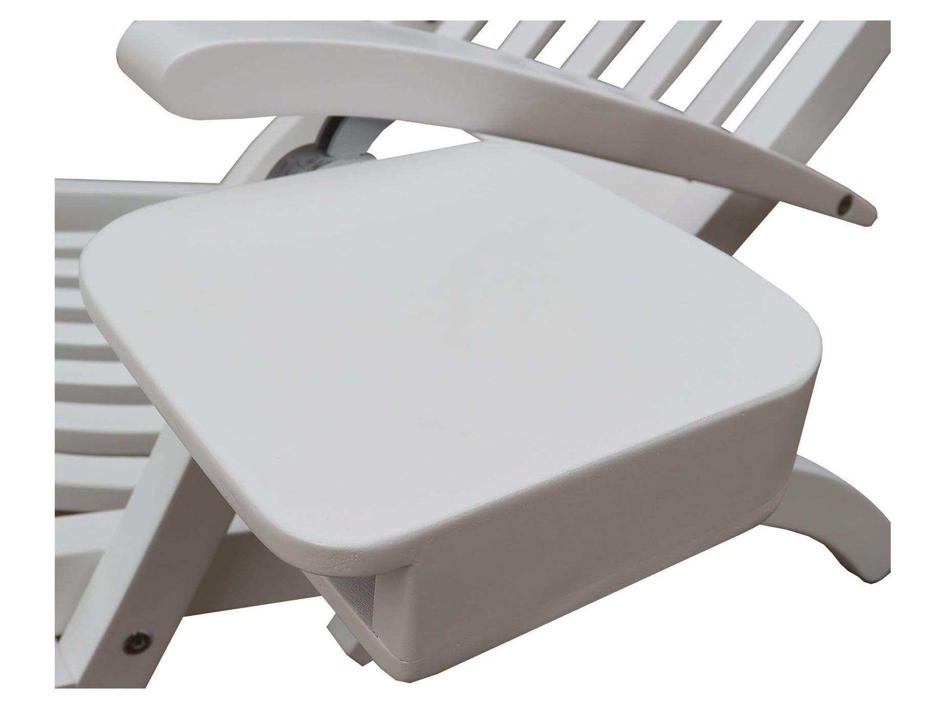 Lobby däckstol Vit inkl. bricka & regnskydd