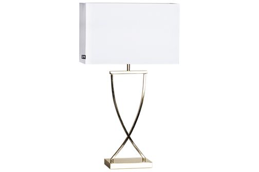 Omega bordlampe h69cm mässing/hvid