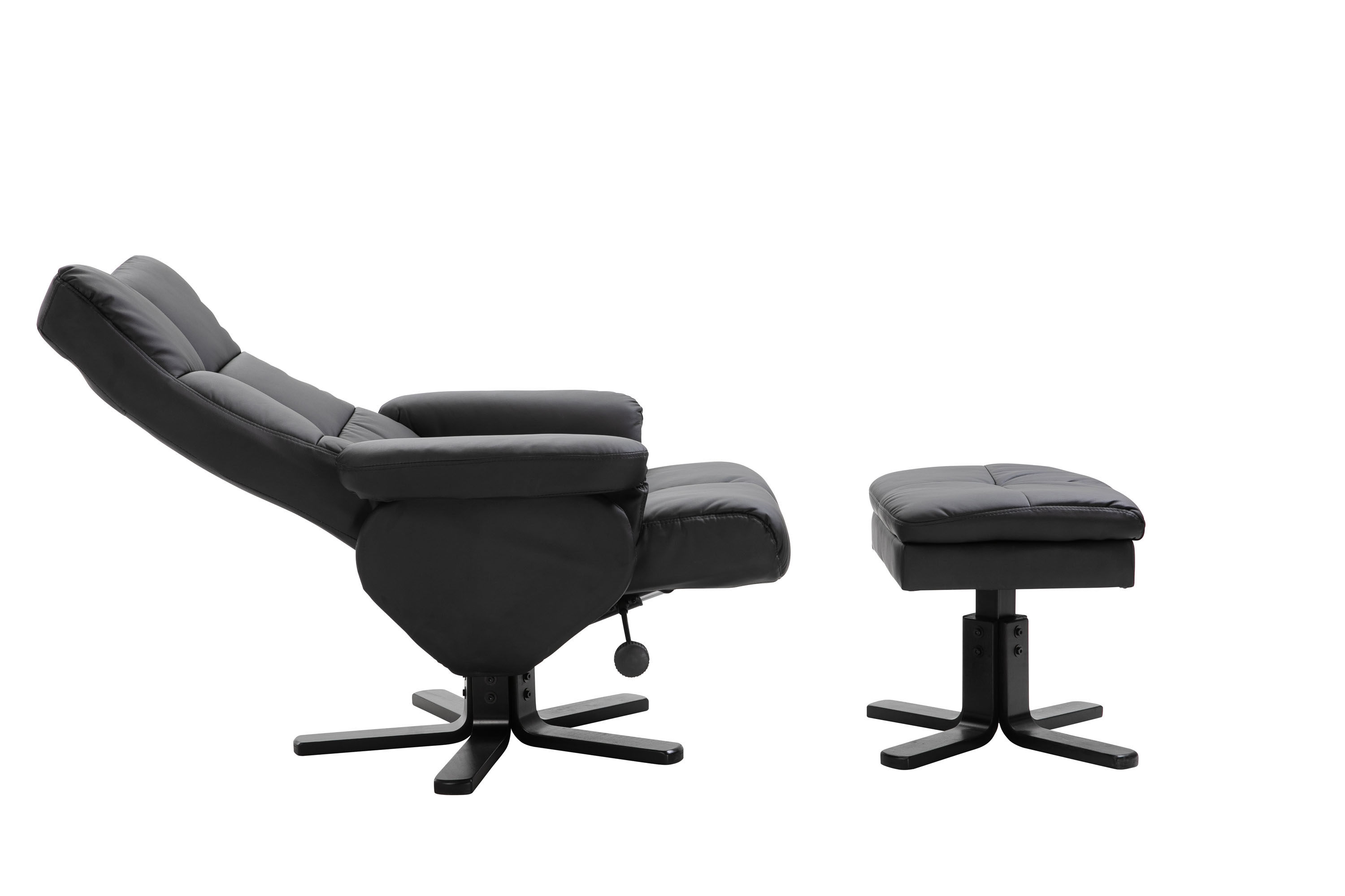 Sven hvilestol med fotskammel, svart