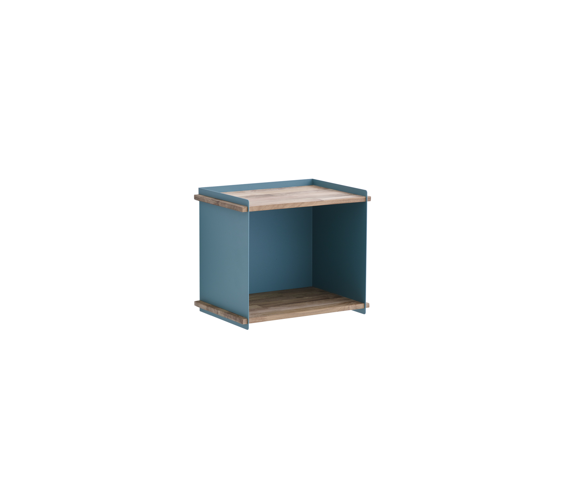 Box vegg teak & aqua aluminium
