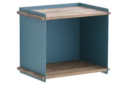Box vegg teak & aqua aluminium