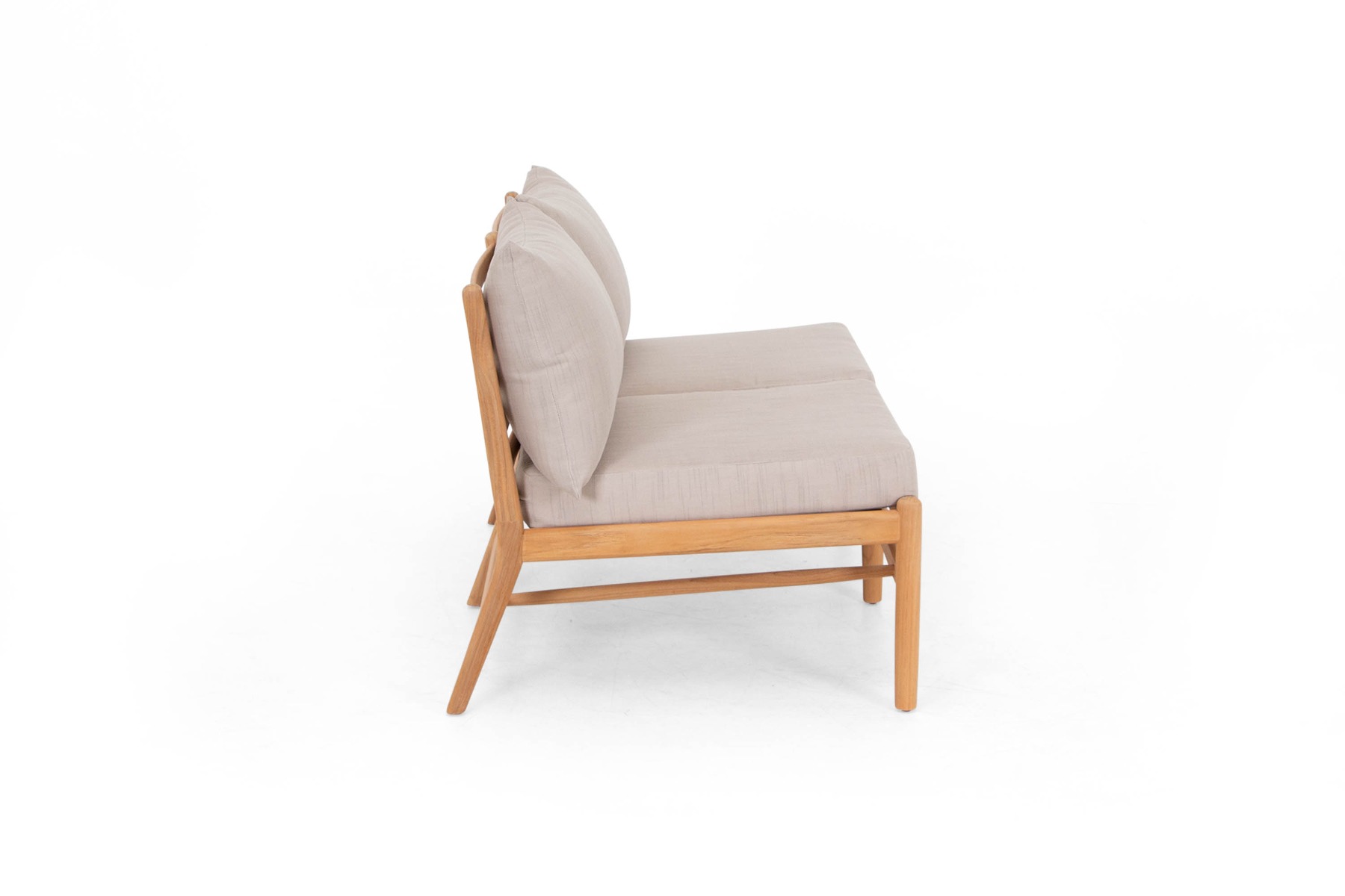 Hampton 2-sitsmodul Teak med beige dyna 125 x 68 x 70 cm
