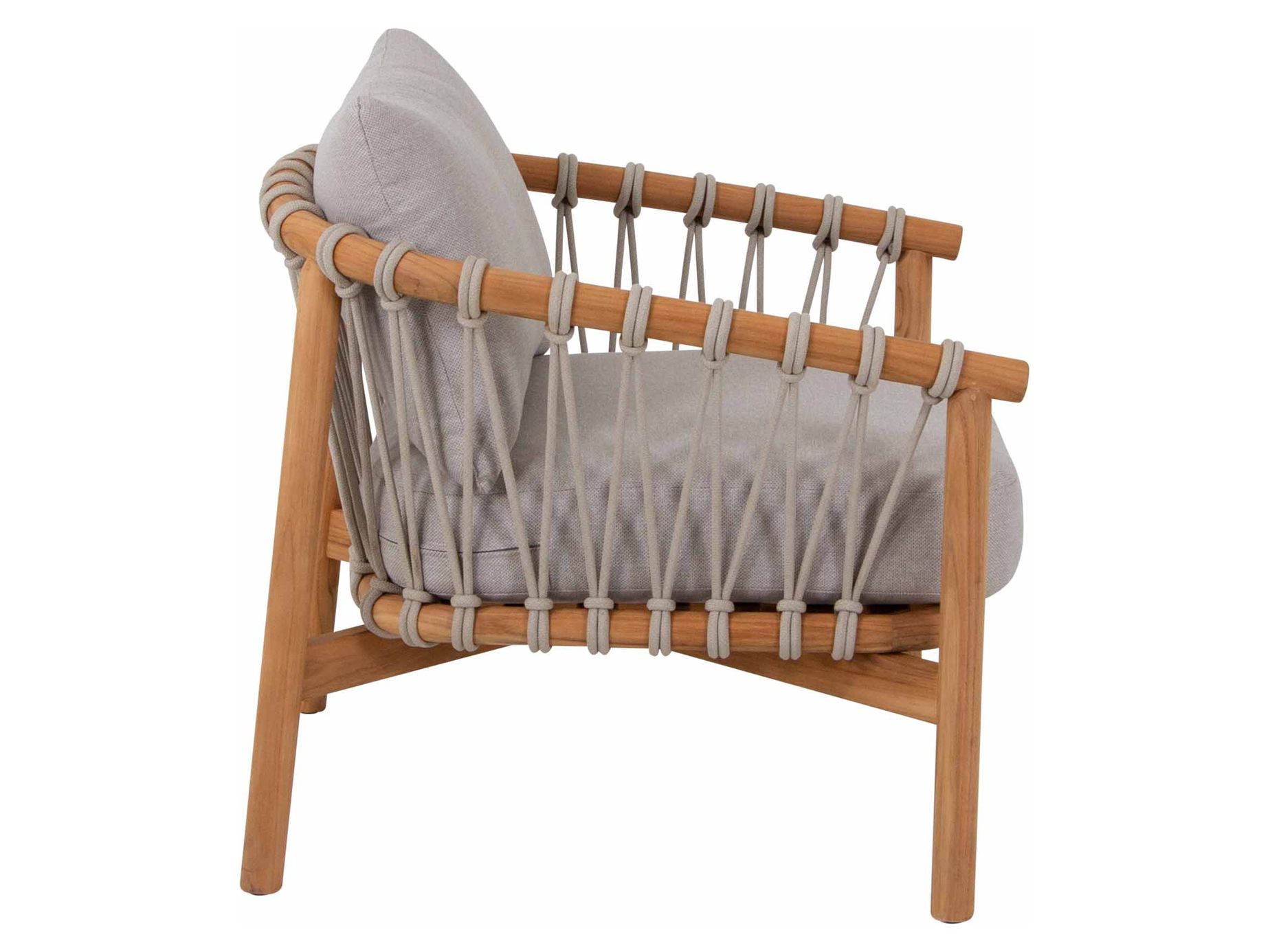 Alva soffgrupp Teak med beige dyna 3-sitssoffa, 2 st fåtöljer & bord 110x60 cm