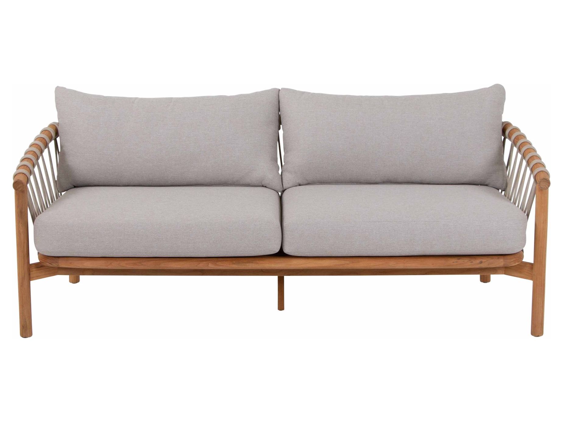 Alva soffgrupp Teak med beige dyna 3-sitssoffa, 2 st fåtöljer & bord 110x60 cm