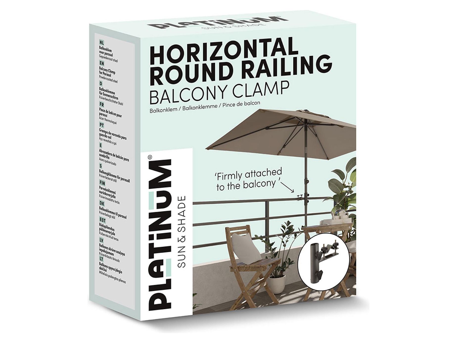 Parasollfäste rund horisontell