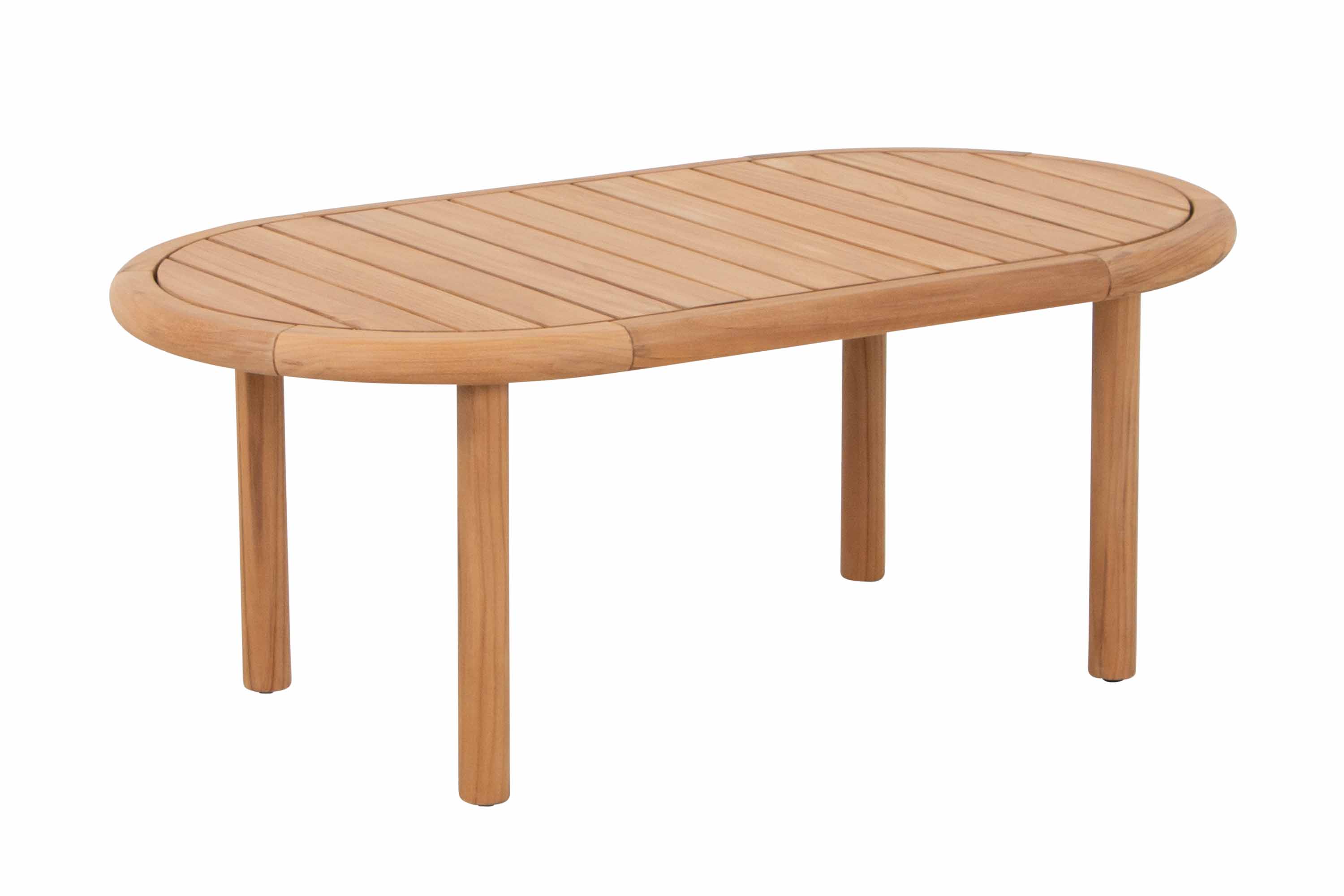 Alva soffgrupp Teak med beige dyna 3-sitssoffa, 2 st fåtöljer & bord 110x60 cm