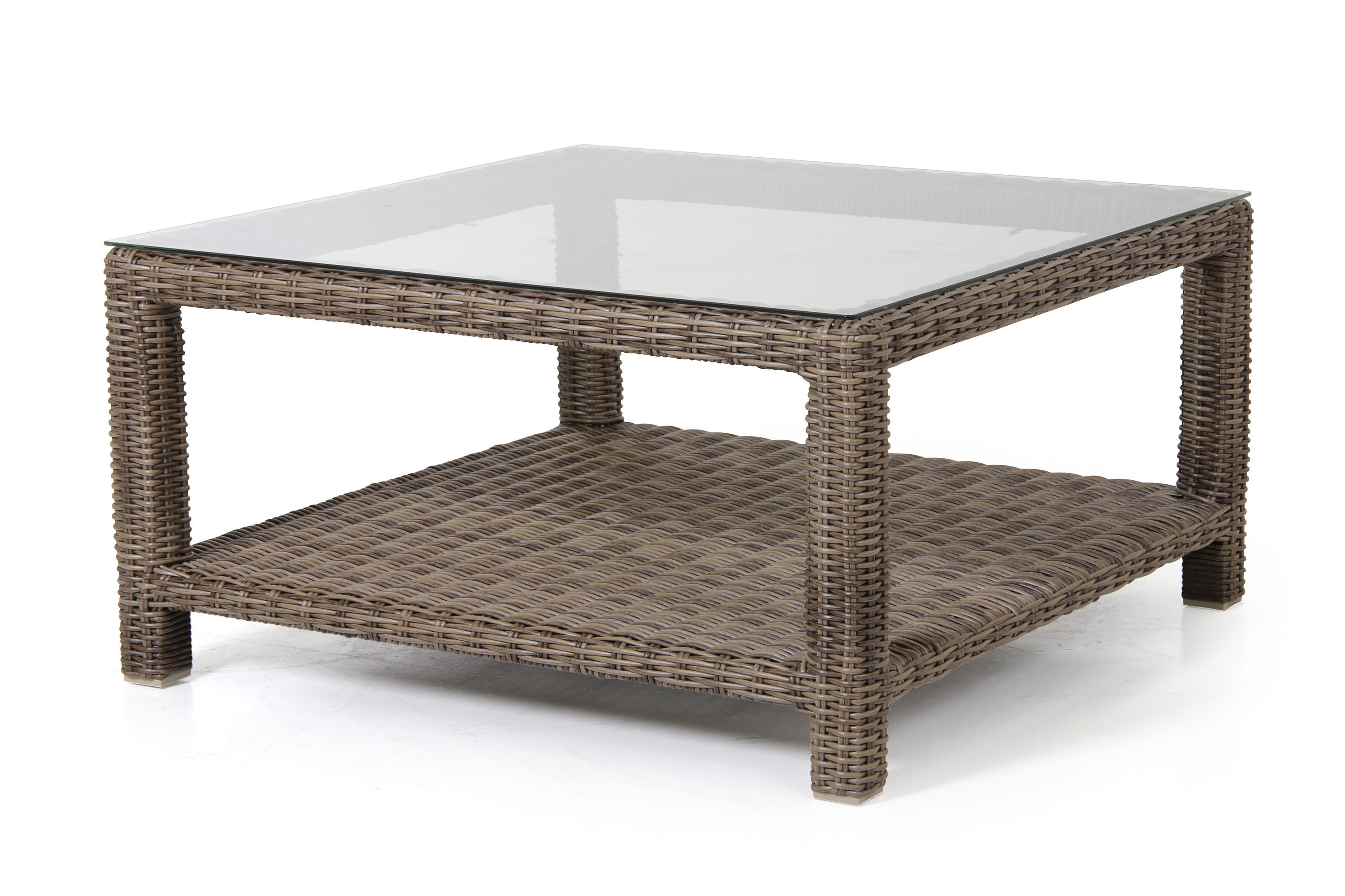 Ninja soffbord Rustik med glastopp 90x90 cm