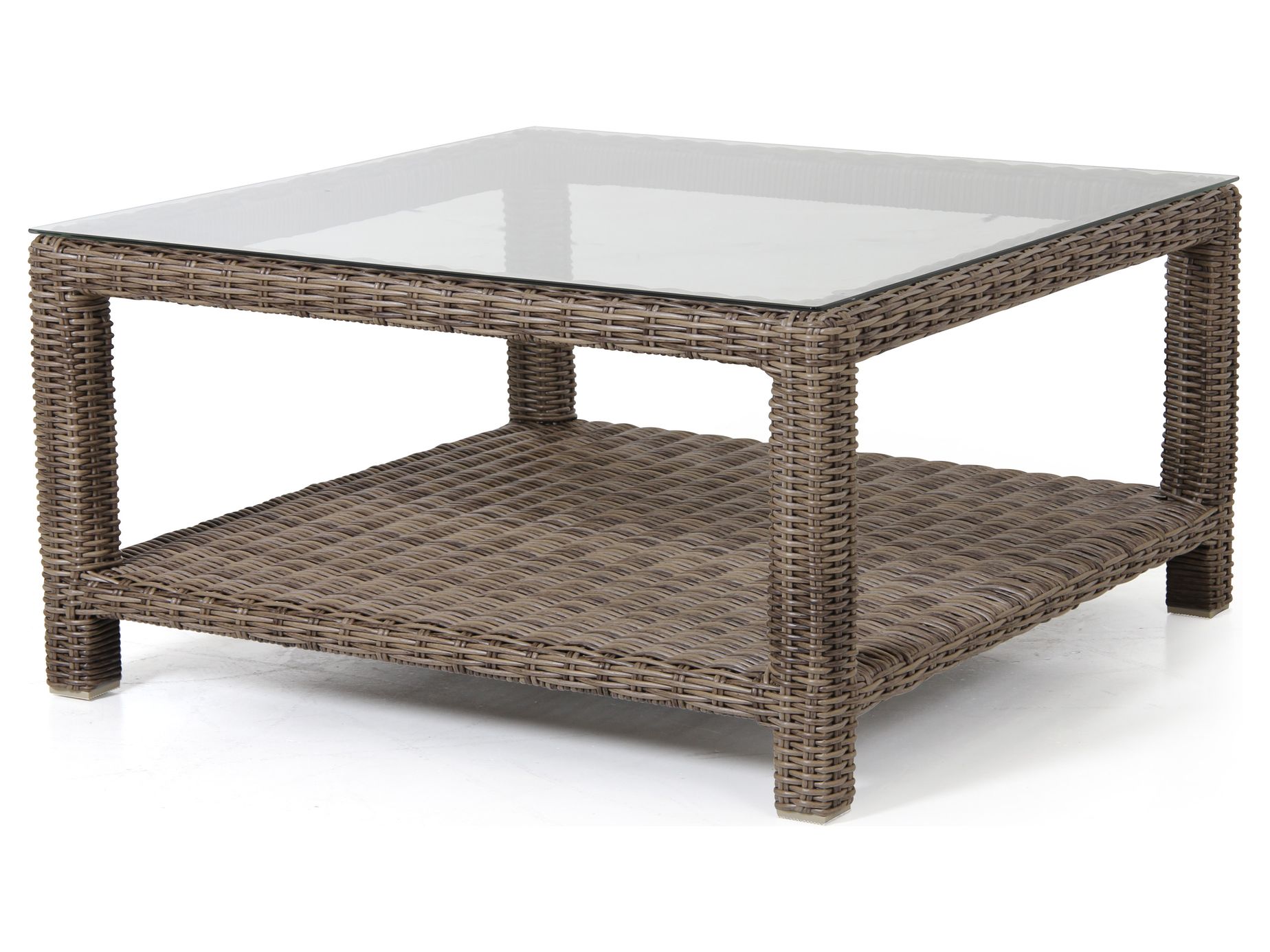 Ninja soffbord Rustik med glastopp 90x90 cm