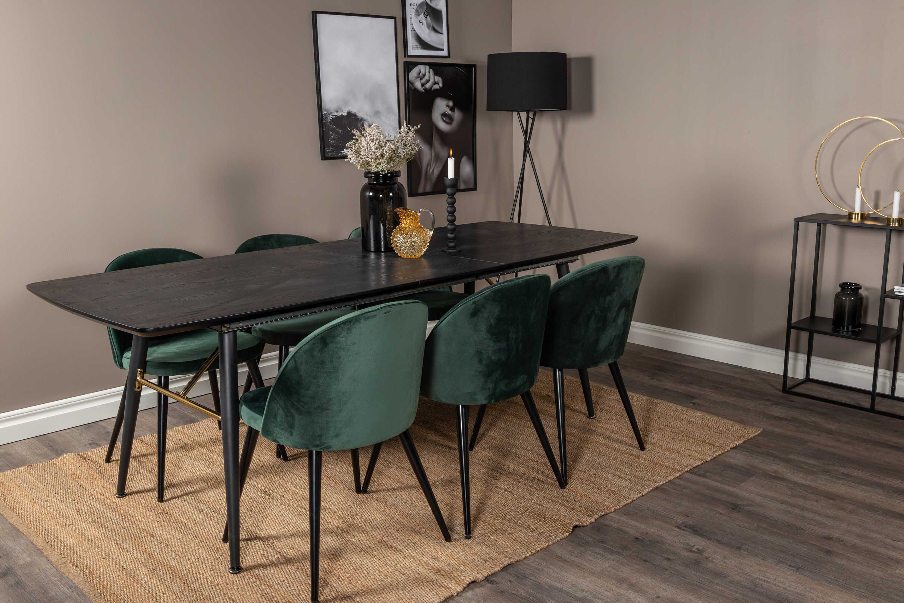 Black Veneer & Velvet matgrupp
