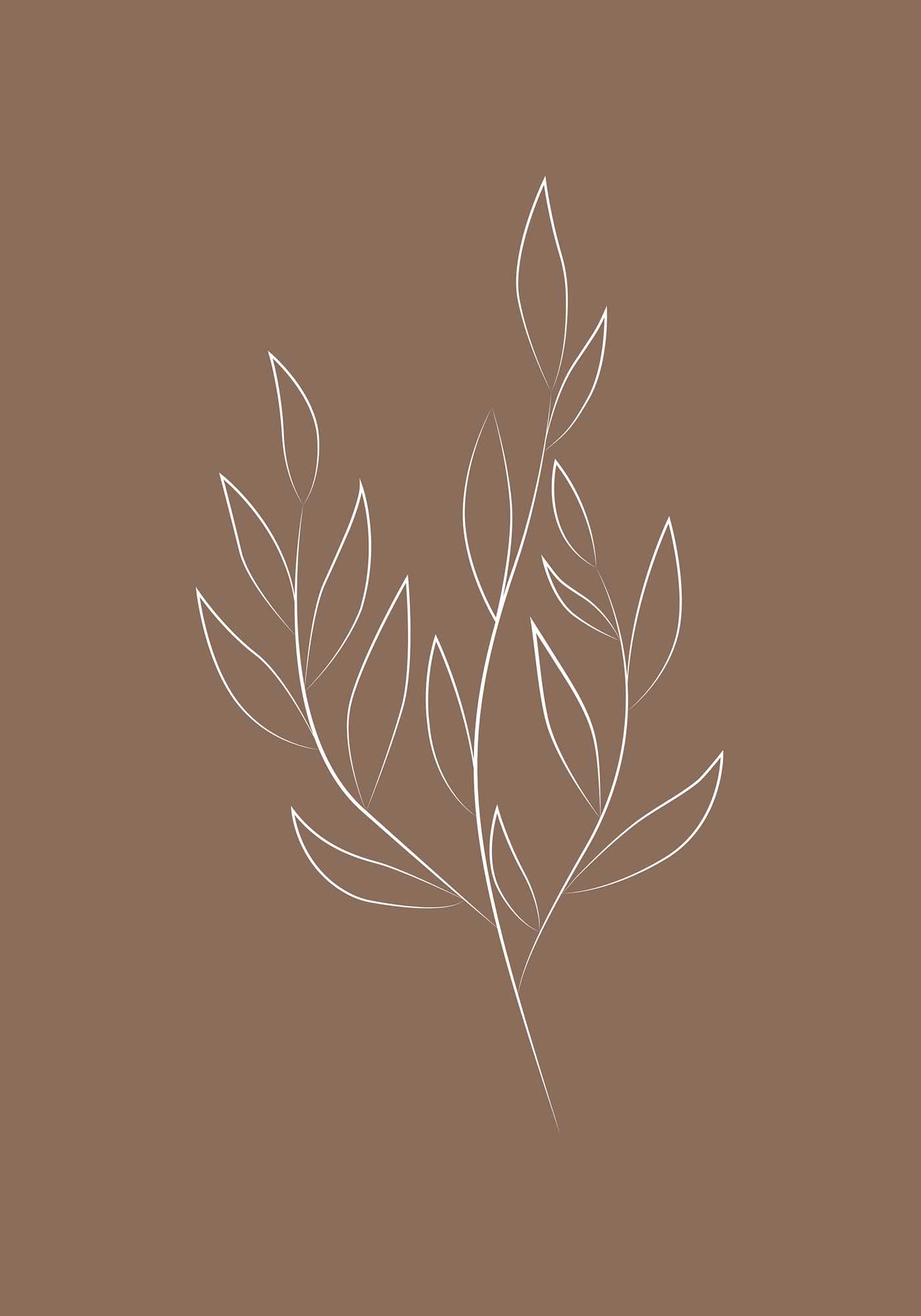 Drawed leaf poster