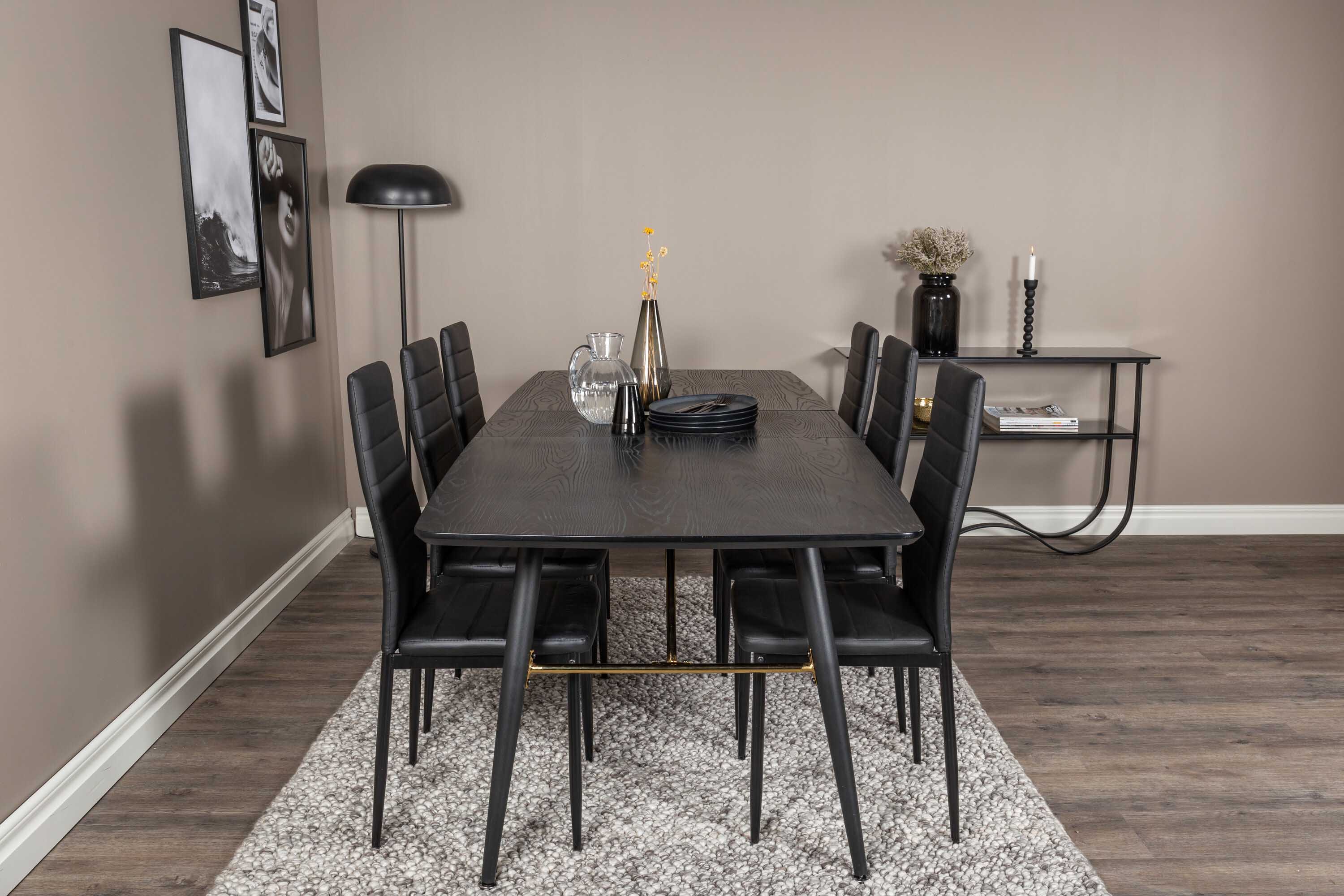 Black Veneer & Slim highback ruokailuryhmä