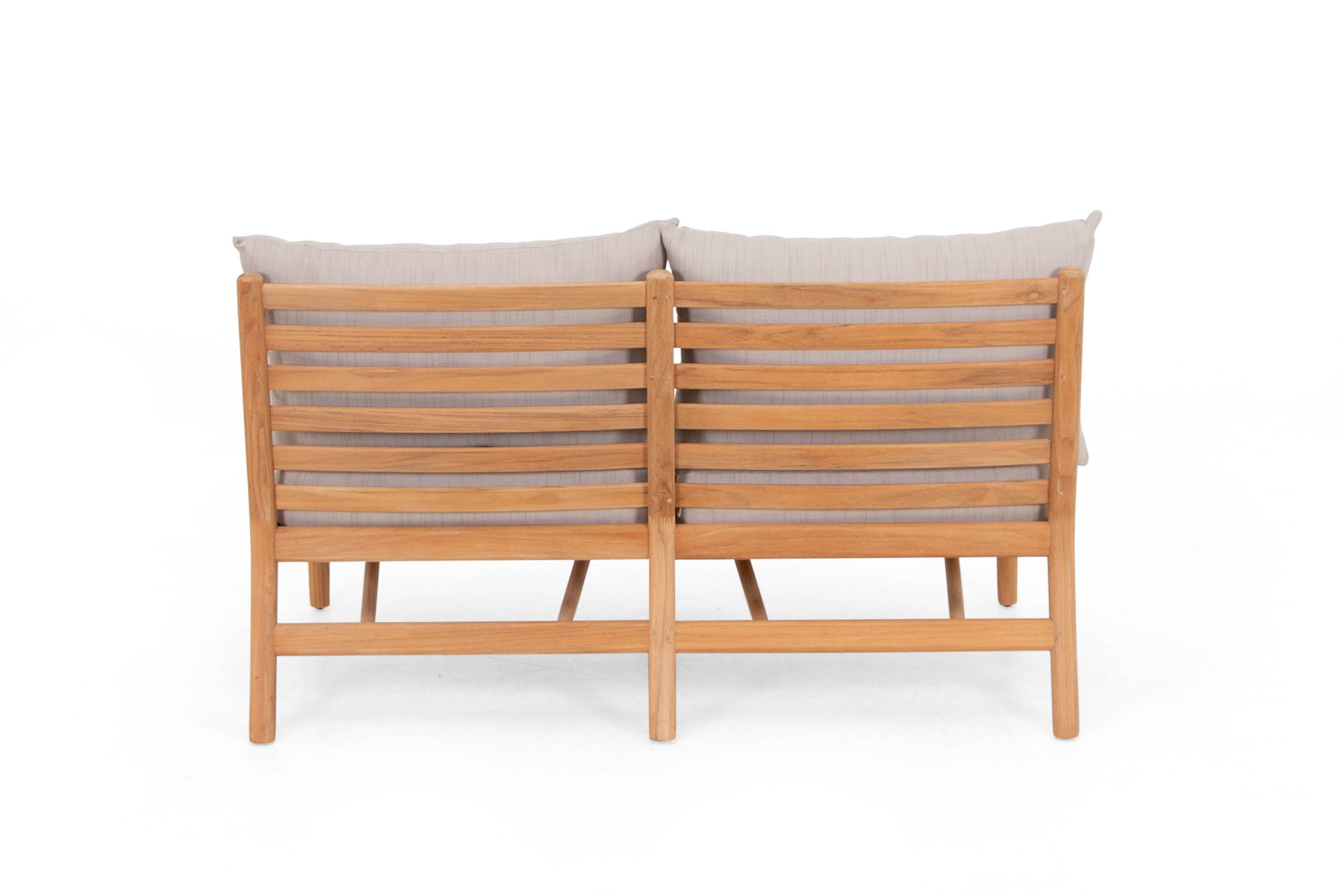 Hampton 2-sitsmodul Teak med beige dyna 125 x 68 x 70 cm