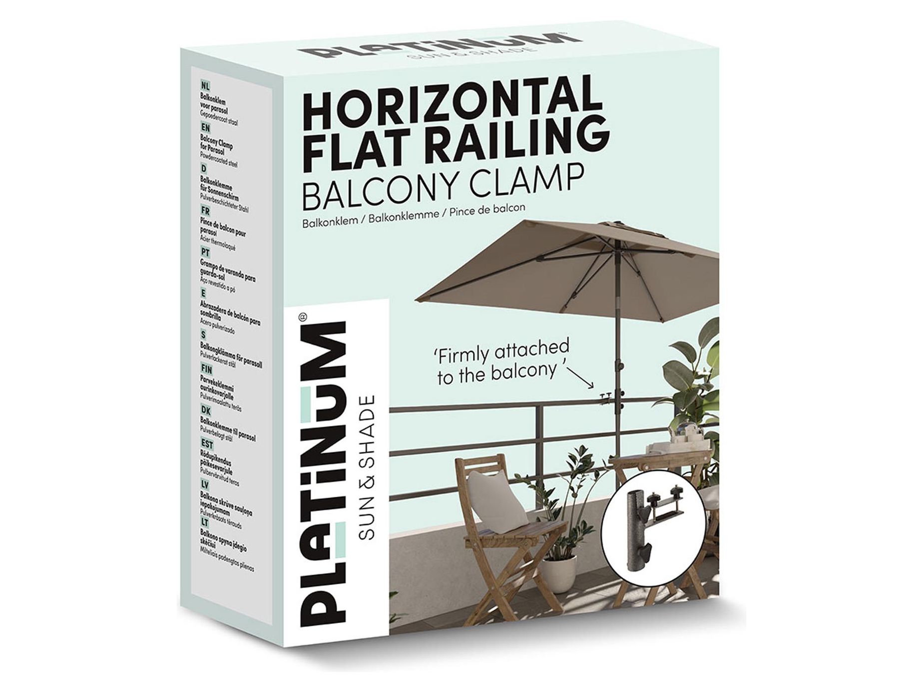 Parasollfeste flatt horisontalt