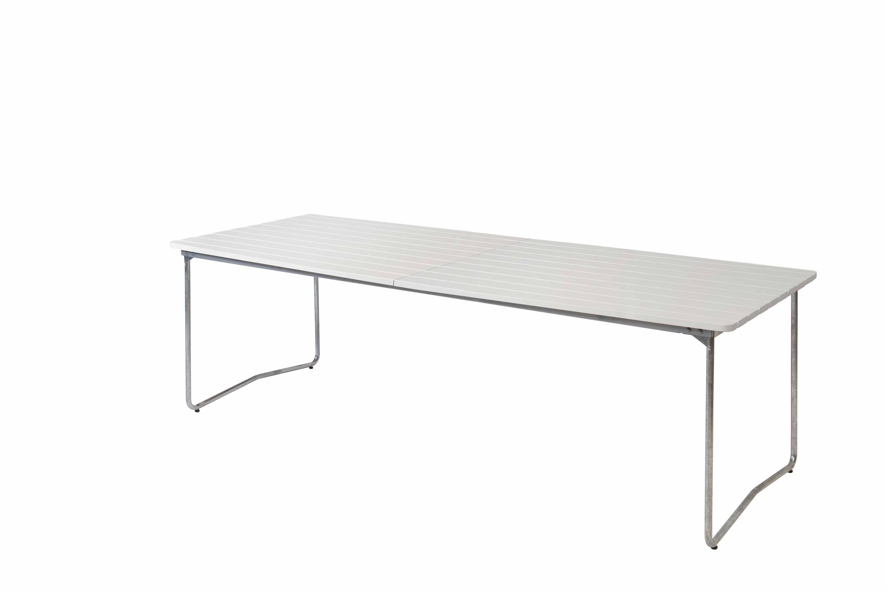 Table B31 230 - White lacquered oak with hot galvanized base