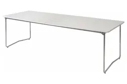 Table B31 230 - White lacquered oak with hot galvanized base