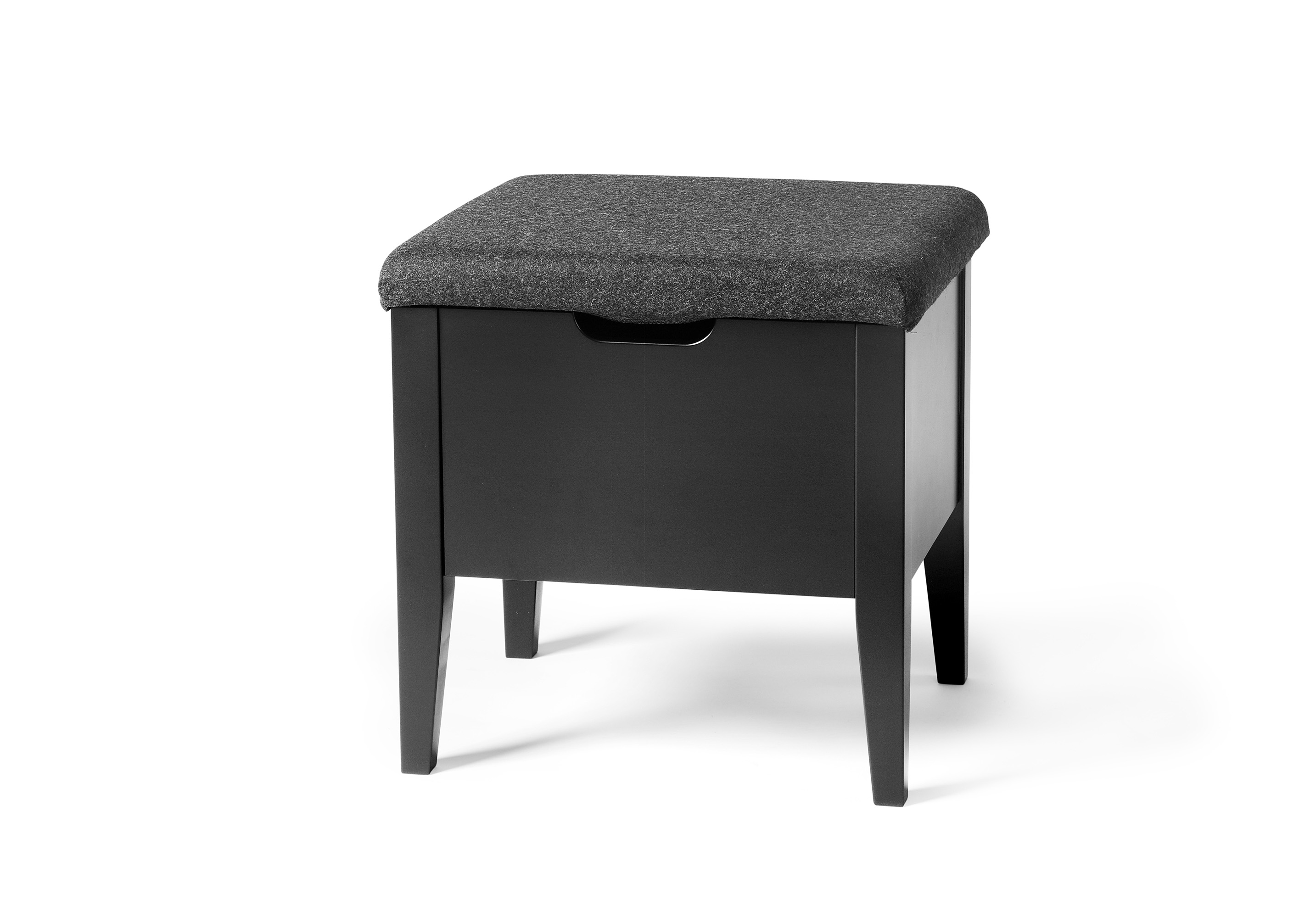 KLINTE bänk 45 cm svartlack med Nojus ulltyg