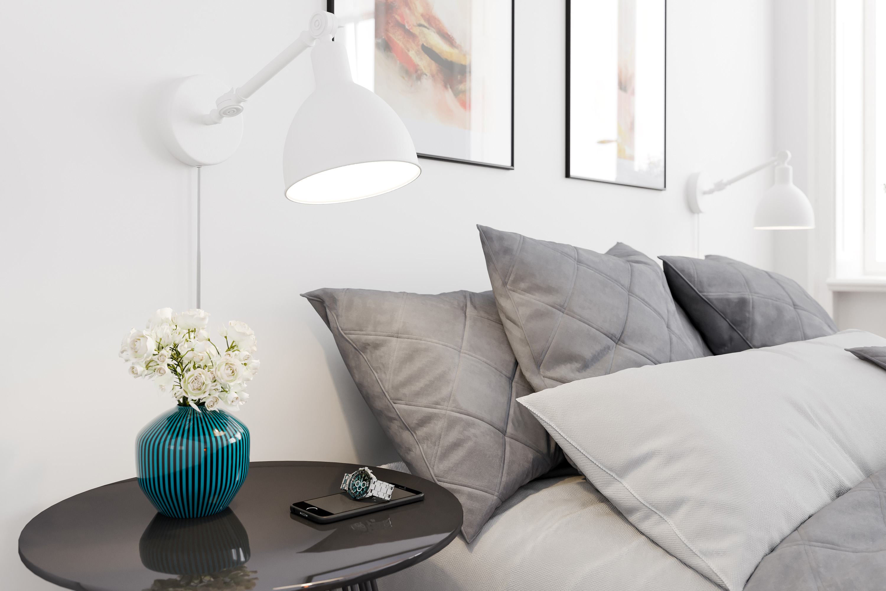 Bazar mini vägglampa Grå