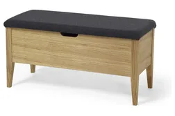 KLINTE bänk 90 cm oljad ek med Nojus ulltyg