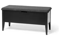 KLINTE bänk 90 cm svartlack med Nojus ulltyg