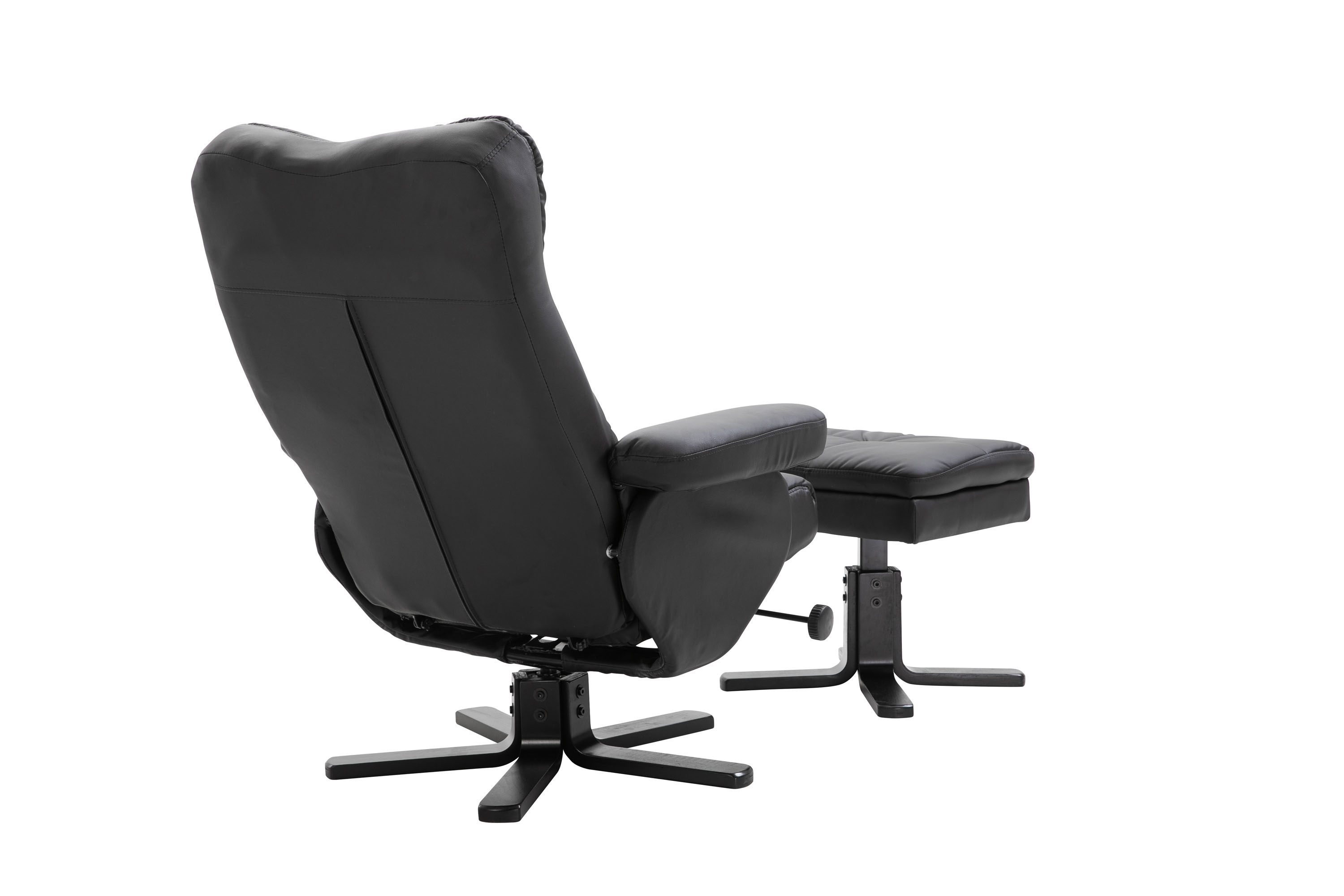 Sven hvilestol med fotskammel, svart