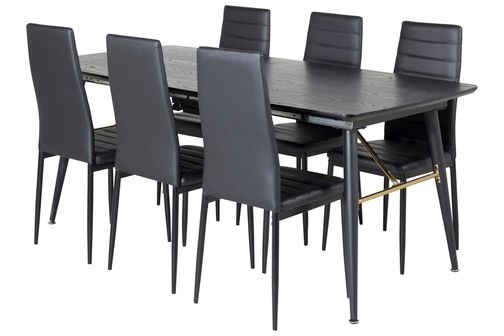 Black Veneer & Slim highback ruokailuryhmä