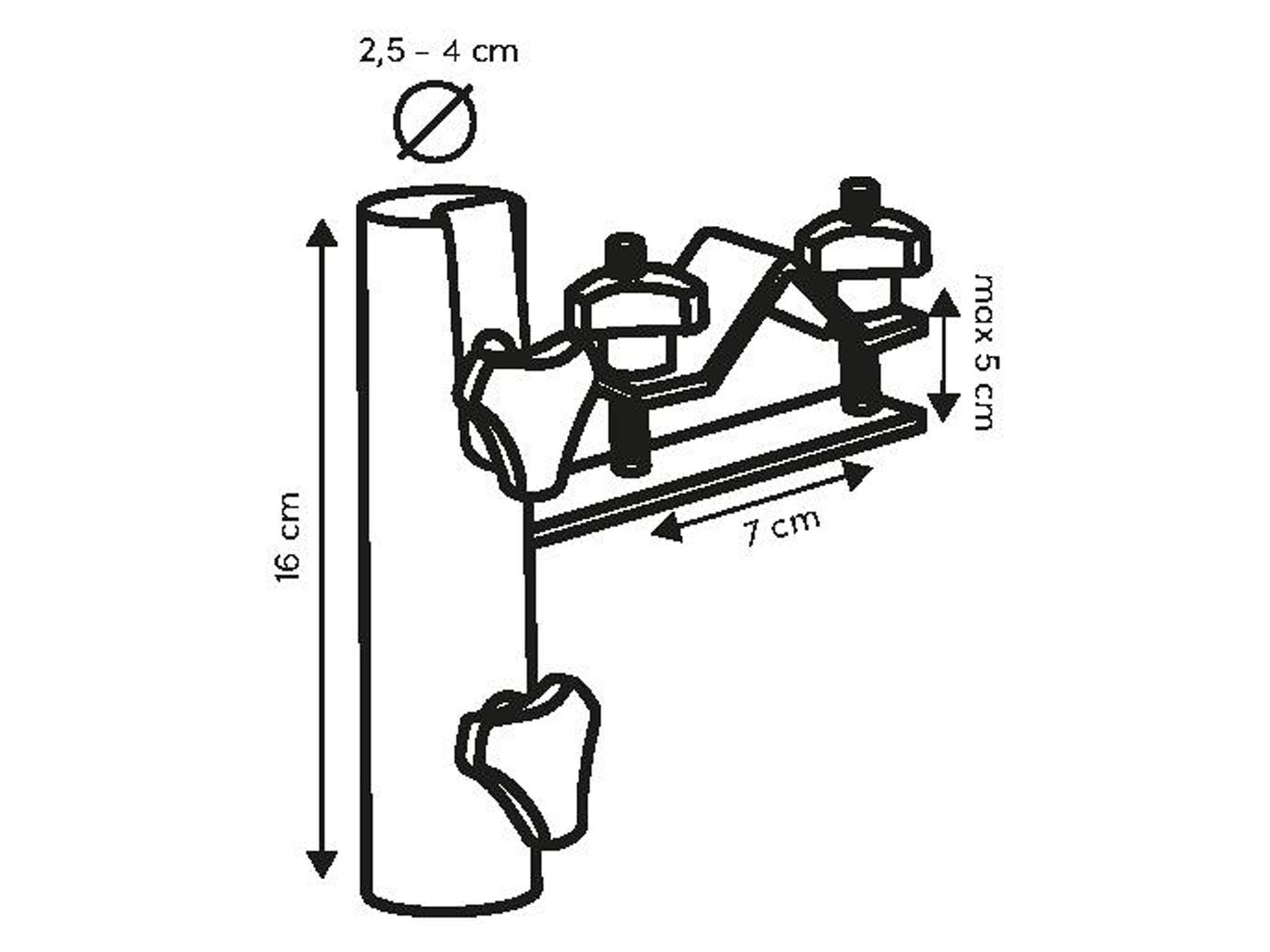Parasollfäste rund horisontell